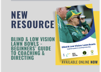 Image of promotion of BLV Lawn Bowls beginners guide to coaching & directing.
